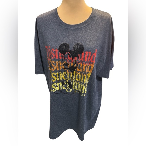 Disney Parks Authentic Original Hanes  Blue Gray Mickey Mouse tee shirt Size XL. - Picture 1 of 9